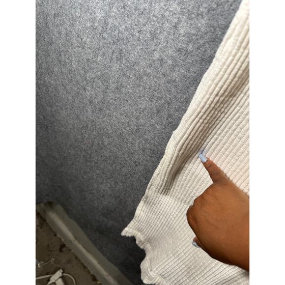 Free People Dress Women Large Ivory Pacific Maxi Side Slits Ribbed Collar Coasta - Picture 10 of 11